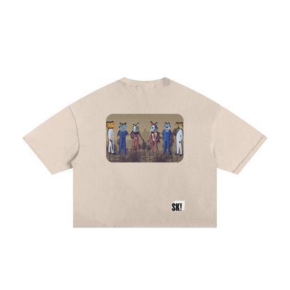 Schwarz Kuratiert/Switch Back - Classic Frayed Boxy Tee