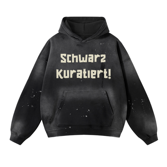 Schwarz Kuratiert/Switch - Vintage Wash Frayed Fleece Hoodie